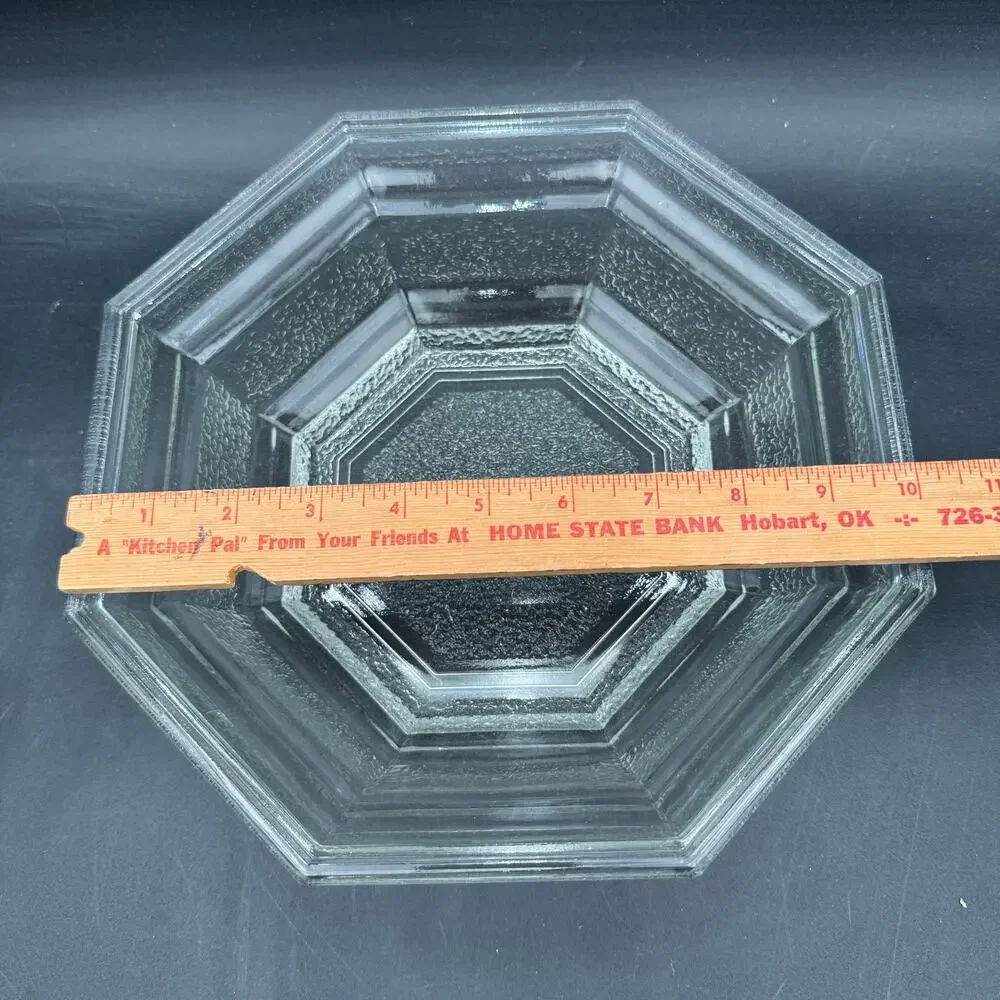 Vintage Serving Bowl in Octagon Clear by Anchor Hocking 10